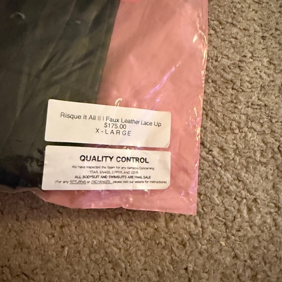 Black Lace-Up Women's Pants - Picture 4 of 4